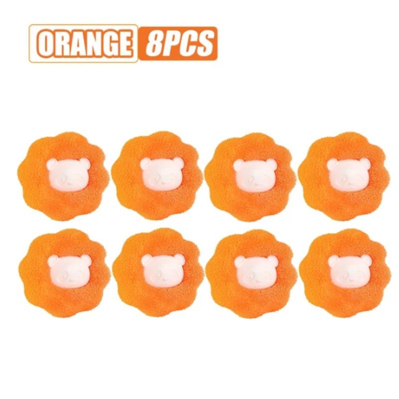 

8 шт., волшебный набор шариков для стирки, многоразовая одежда, шарик для чистки волос, фильтр для стиральной машины, шарик для удаления волос с домашних животных для кошек и собак ORANGE-8PCS