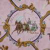 HERMES Carree90 scarf Plumes et Grelots Feather and bell pink silk Women Used