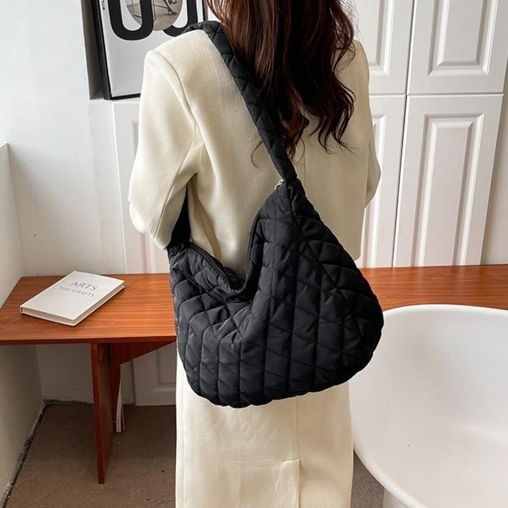 Large Capacity Bubble Shoulder Bag Pleated Cloud Pattern Tote Bag Space Cotton Underarm Bag  Female