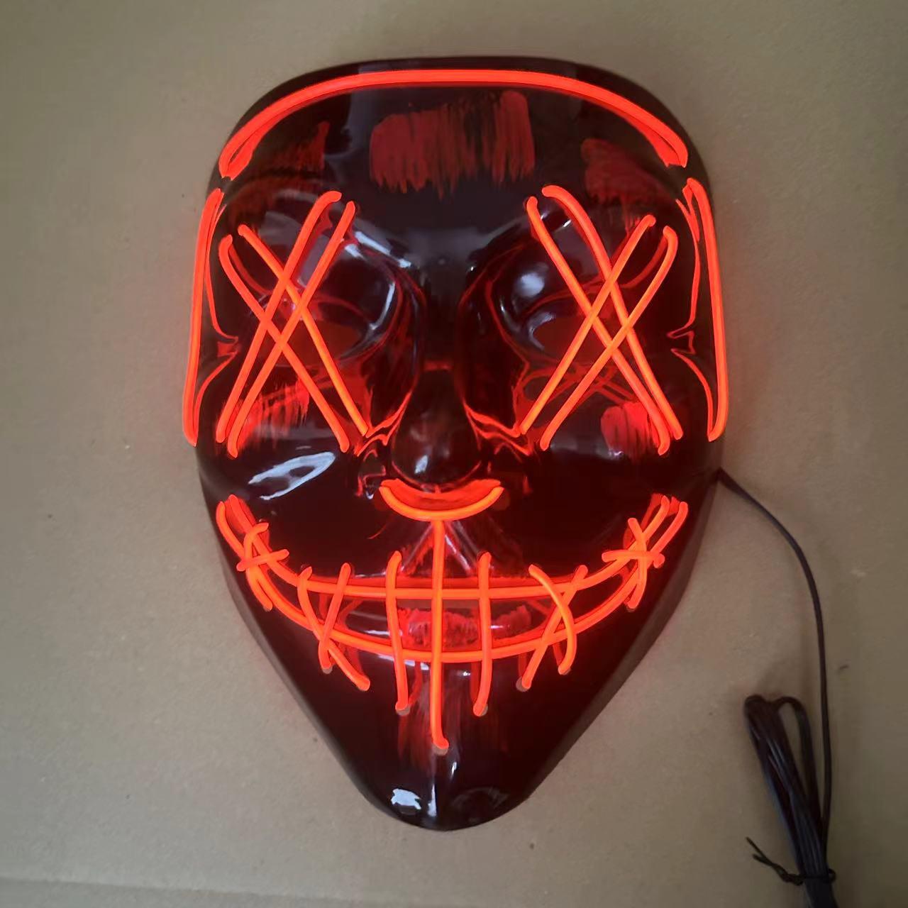 

Светодиодная светящаяся маска V черного цвета на Хэллоуин, маскарадный костюм, реквизит