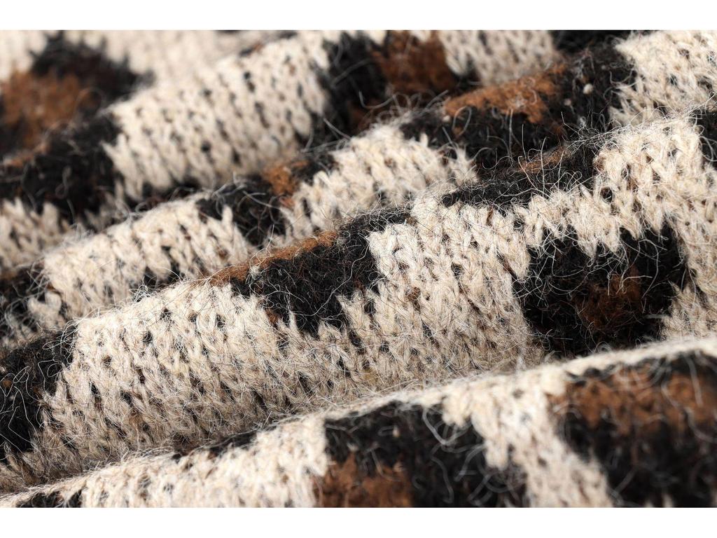 2024 Fall Women's Animal Pattern Jacquard Knit Sweatshirt - European & American Style Long Sleeve