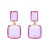 2024 Trendy Multilayer Geometric Colored Diamond Earrings for Women - Square European and American Style
