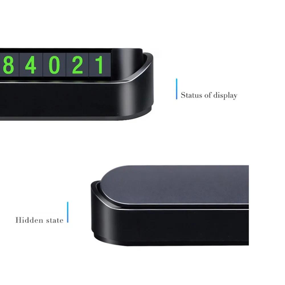 Car Temporary Parking Phone Number Card Plate With Magnetic Stickers And Easy Number Change Press Button For Privacy