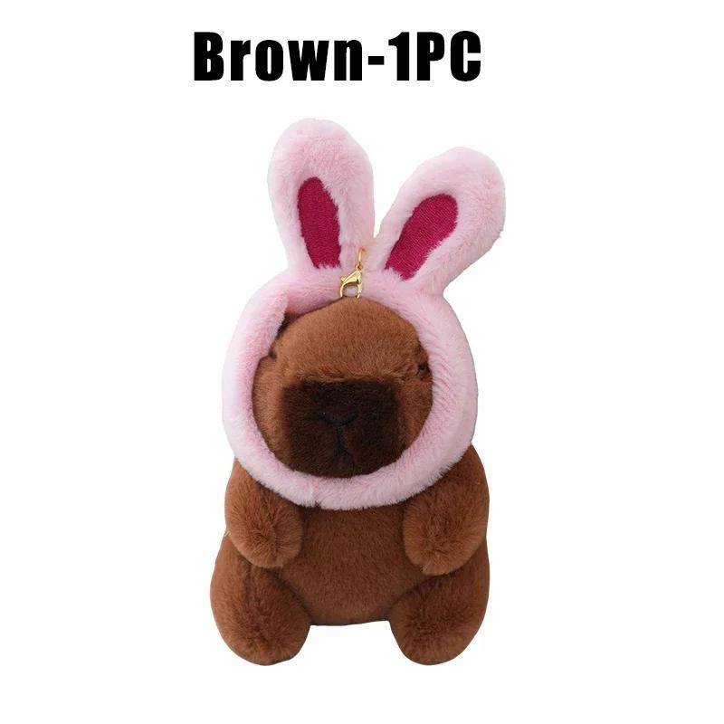 Cartoon Capybara Plush Keychain Pendant Toy Doll Bag Hanging Ornament Cute Desktop Car Decoration for Kids Birthday Gift