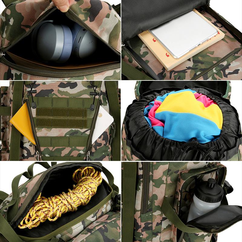 Tactical Travel Bag Camping Backpack Hiking Climbing Bags Mountaineering Large Sports Outdoor Men Luggage Molle Bag Rucksack 90L