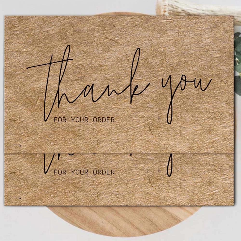 50-Pack Kraft Paper Thank You Cards | Blank Greeting & Postcards | Perfect for Handwritten Messages & Decorations