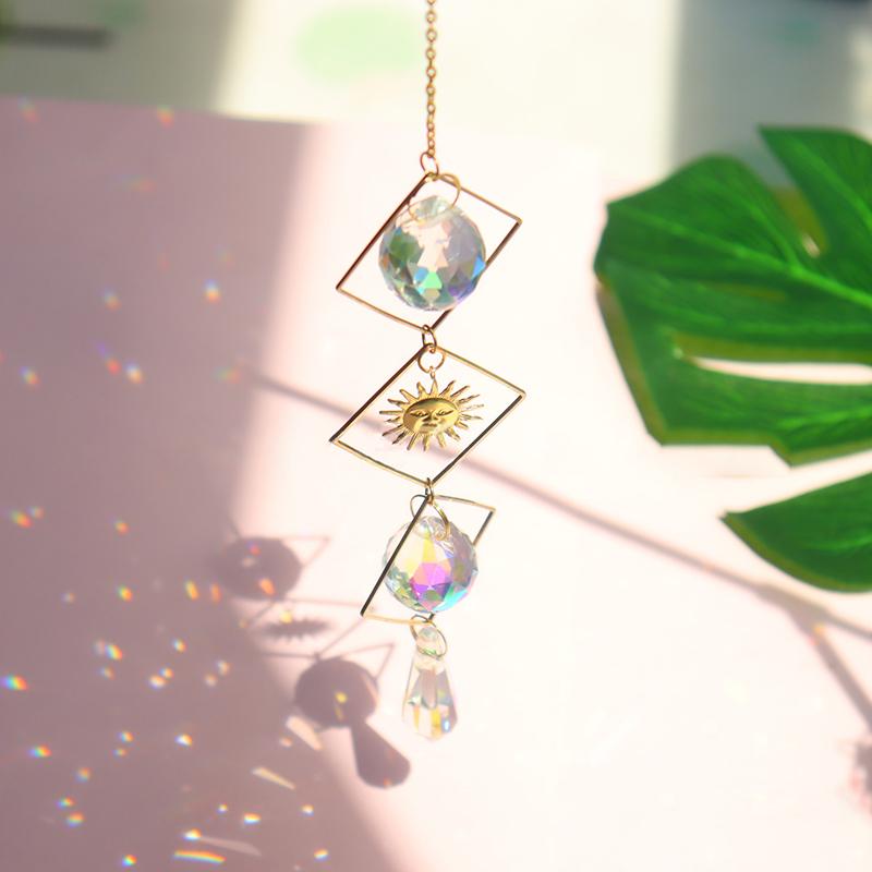 Kristalle Sonnenfänger Hängender Mond Sonnenfänger Mit Glasprismen Für Fenster Weihnachtsgeschenk