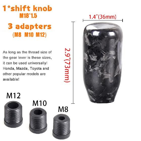 RASTP-Free Shipping Forged Pattern Carbon Fiber Manual Transmission Gear Shift Head for Most Car Decorations Accessories