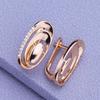 MINTHA Clip Earrings Trendy Fashion Jewelry Cubic Zirconia Stud Earrings For Women Rose Gold Color Earrings