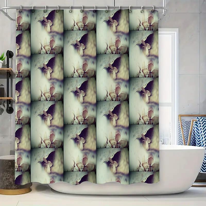 

Floral Shower Curtain Botanical Nature Leaf Pattern Waterproof Bathroom Decor Vintage Rustic Farmhouse Style Fabric Backdrop W60H190(CM)-1 Pcs