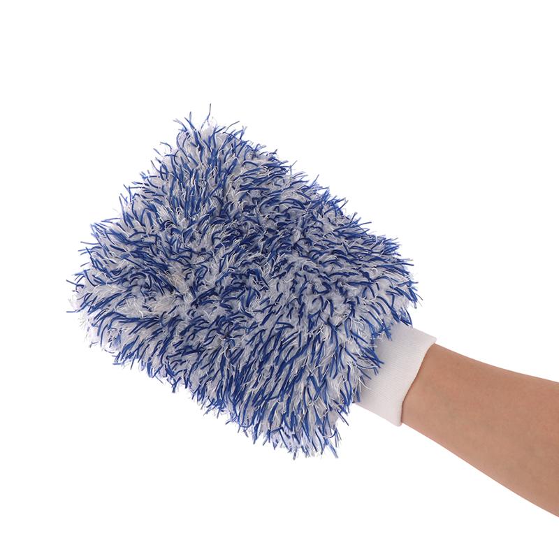 1Pc Car Wash Double Sided Car Plush Cleaning Gloves Non-Slip Microfiber Easy To Cleaning Car Wash Gloves Car Accessories