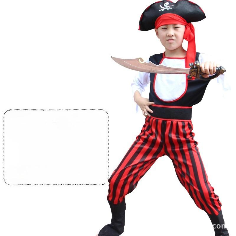Halloween Cos Costume Children Pirate Clothes Party Costume Caribbean Pirate Captain Jack Dress Up