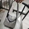 Sparkling Rhinestone Bucket Bag Women Mini Square Crossbody Handbag With Hook