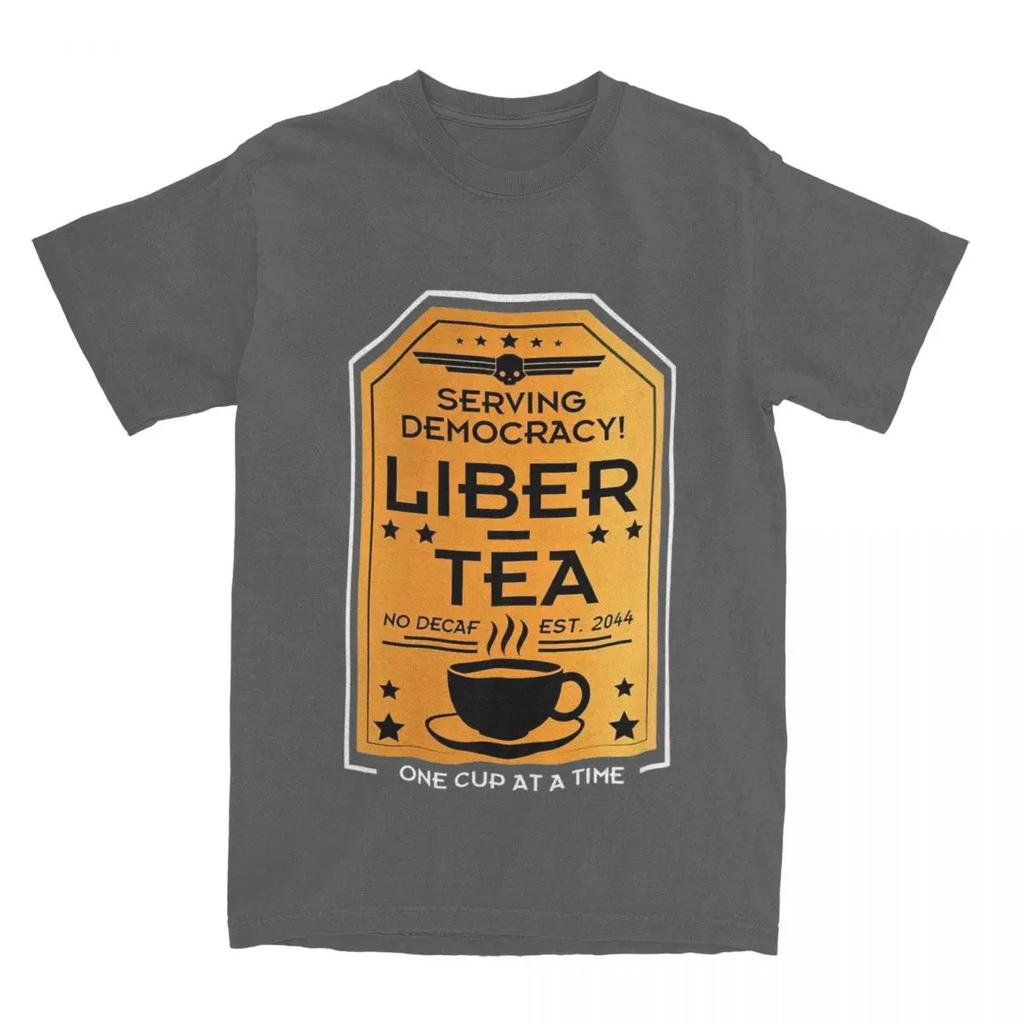 Helldivers 2 Liber Tea T Shirt Apparel Men Women Cotton Awesome Cup of Liber-Tea Tees Short Sleeve Clothing Graphic Printed