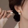 Front and Rear Pearl Pony Natal Earrings Women's New Fashion High Sense Light Luxury Temperament Over Earrings