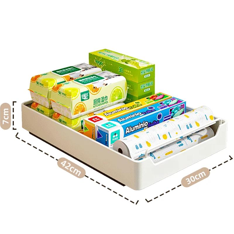 Punch-Free Drawout Basket Mute Slide Rail Cupboard Storage Baskets Home Metal Organization Shelves Kitchen Seasoning Storage Box