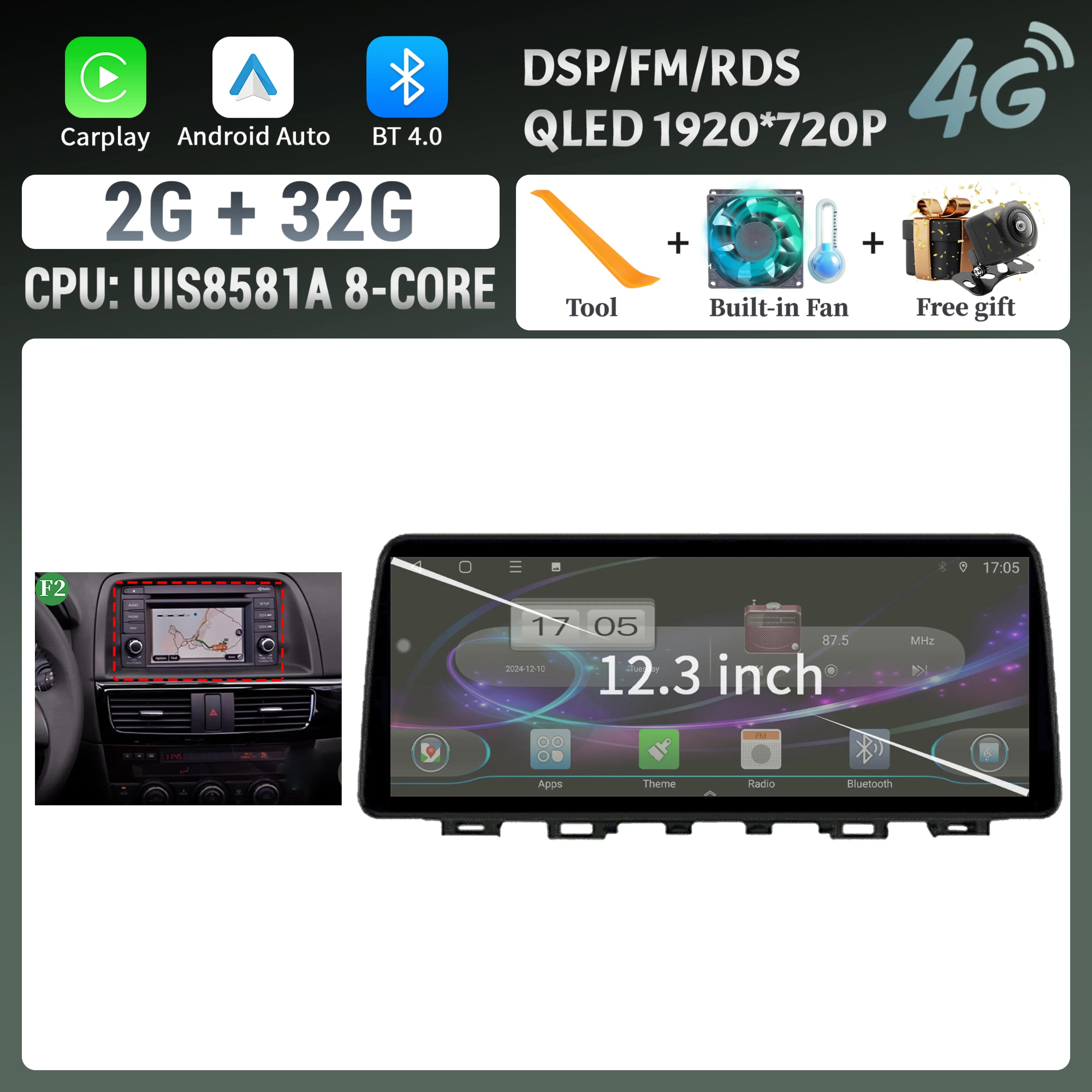 

12,3 дюйма для Mazda 6 Atenza 2013-2017 Android Car Radio Multimedia Wireless Carplay Multimedia Navigation Stereo Touch Screen CHINA
