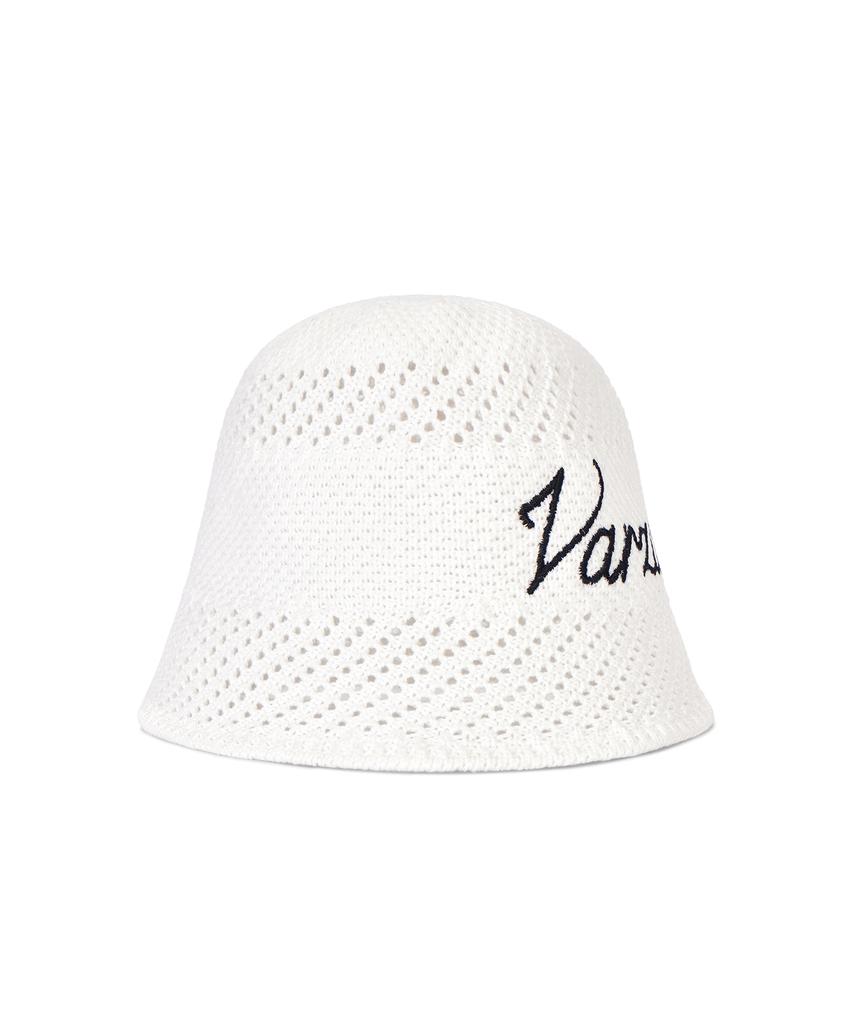 Bajal New Wave Punched Knit Bucket Hat White