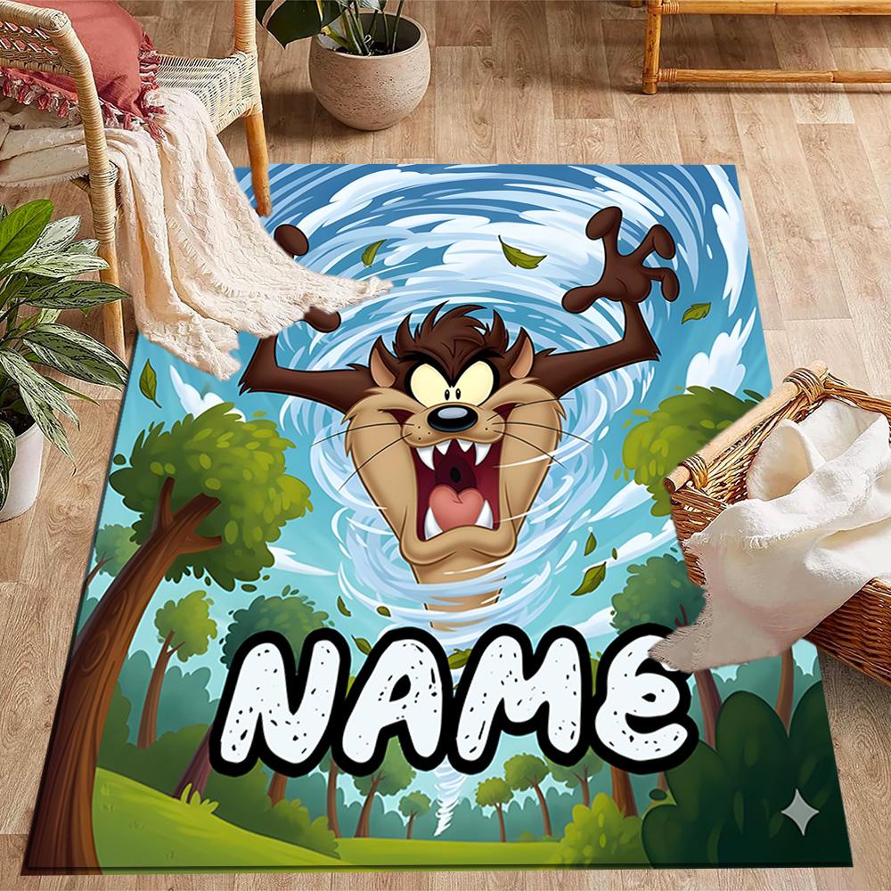 Looney Bulldog Fiery Attitude Personalized Text Carpet Perfect for Entryway Foyer Bedrooms Outdoor Anti-slip Rug Anime Office Decor Spiritual Gift