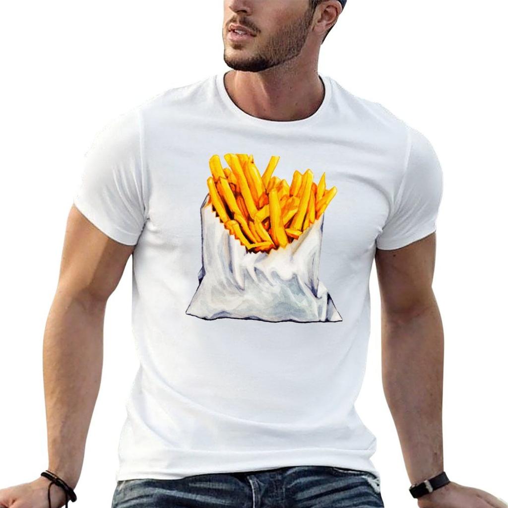 French Fries Pattern Tshirt Festive Simple Tshirt