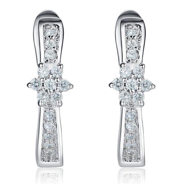 

Свадебные украшения, модные серьги-клипсы из стерлингового серебра 925 пробы с нежным цветком для женщин и девочек, подарки на годовщину, ювелирные украшения