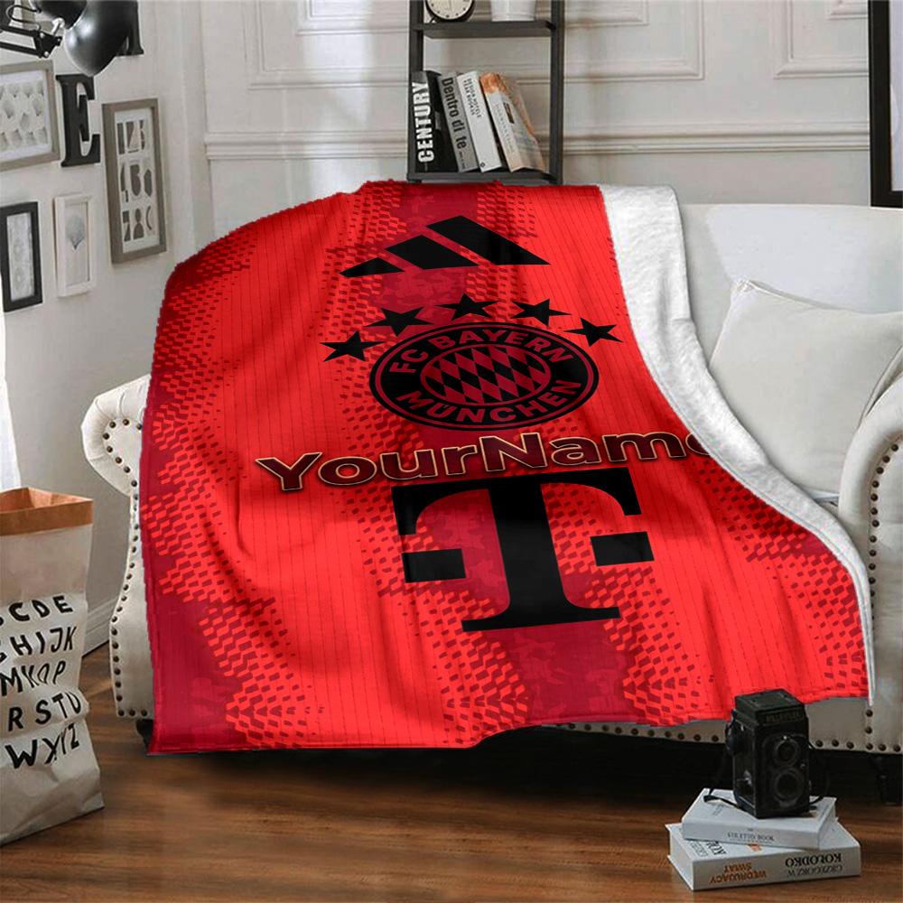 Bayern Munich Customize Text Blanket Multi-purpose Customizable Blanket Ultra-Soft Throw For Chair Picnics Nap Seaside for All Occasions