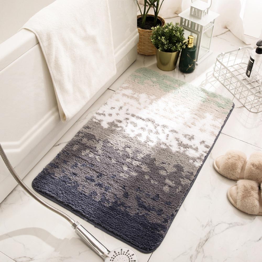Print Sponge Bathroom Cashmere Thickening Mat Bath Non-slip Carpets In Wash Basin Bathtub  Floor Rug Shower Room Doormat Memory Foam 3D Pad