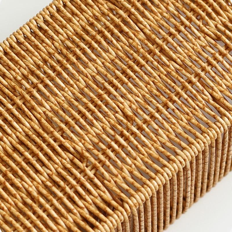 Sturdy Handwoven Storage Box Divided Sections Living Room Desktop Organization