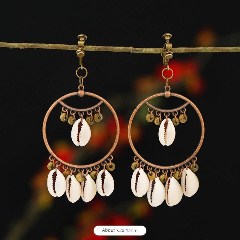 

Юньнань Тибет Путешествия Фотография Клипса для ушей Женщины Этнический стиль Ретро Длинная бахрома Подвески-капли Богемные серьги Кольца для ушей Style 1 (spiral ear clip)