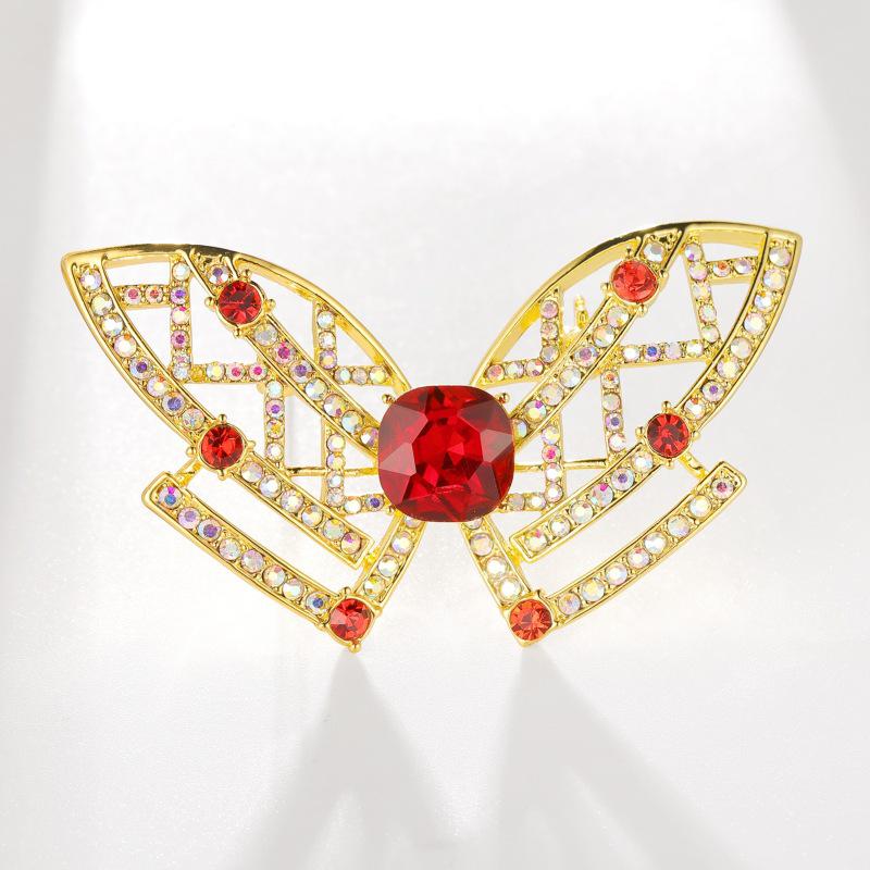 Original Vintage Crystal Butterfly Brooch - Elegant Suit Pin for Outerwear