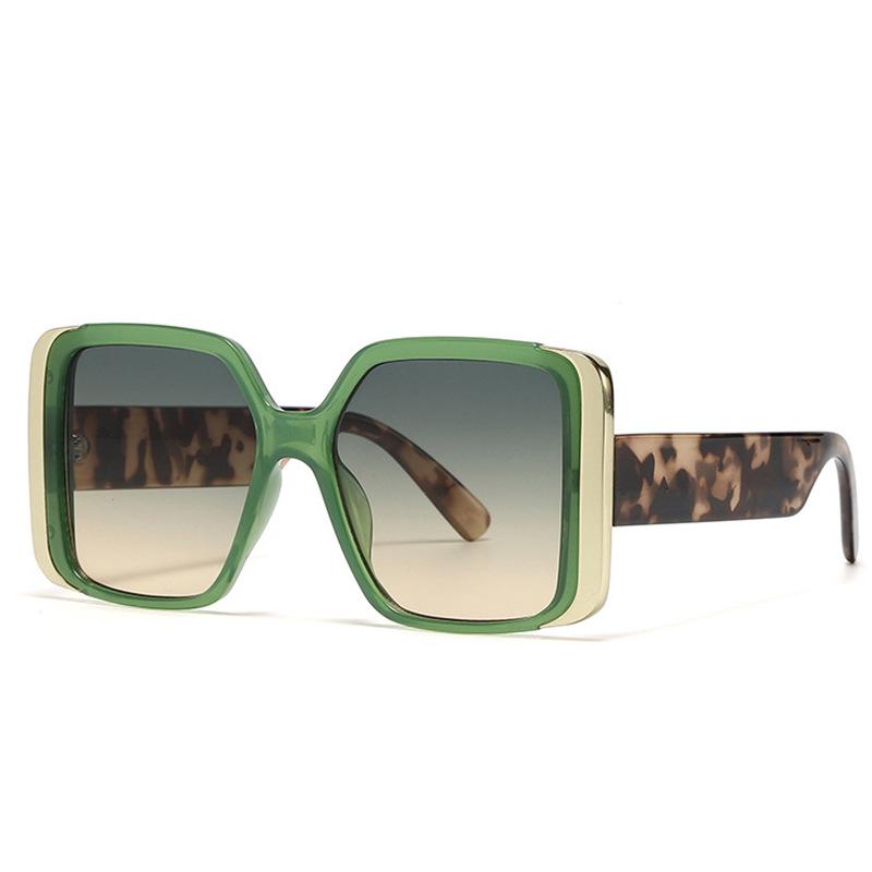 Cool Colorful Square Sunglasses Vintage UV400 Protection Blue Green Unique Eyewear Shades For Women Men Fashion