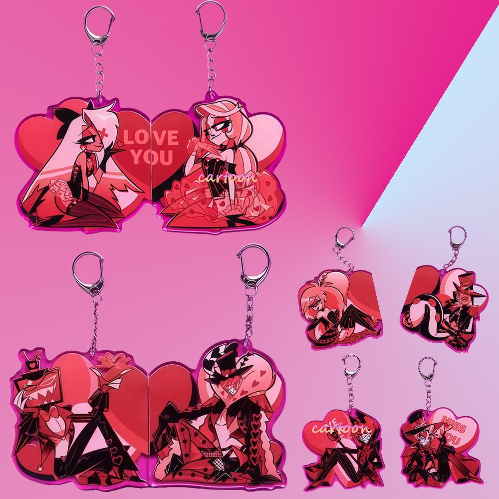 Hazbin Hotel Acrylic Keychains Party Gift For Guest Couples Bag Backpack Bag Pendant Ornament Decoration Party Favor Baby Shower