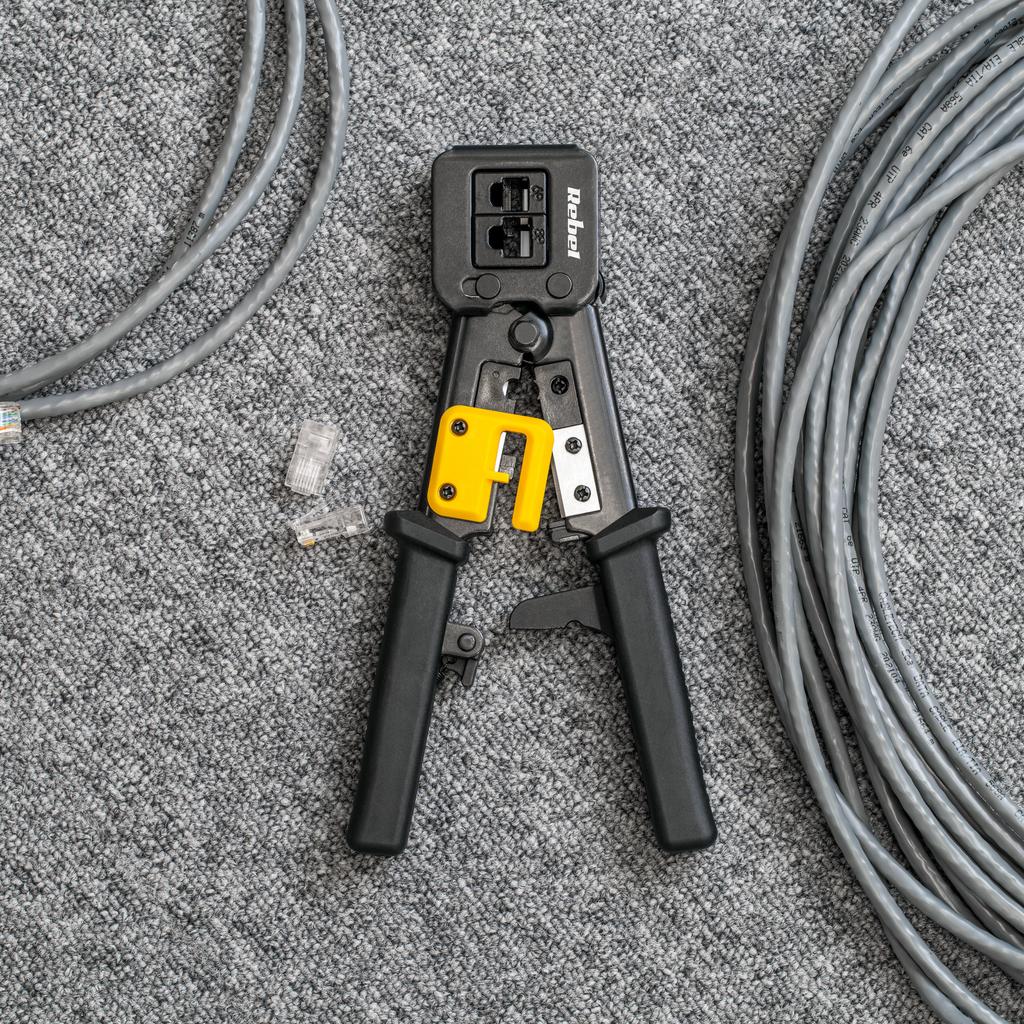 Crimping Tool For Rj45 Rj12 Rj11 6/8P Rebel Pass-Through Plugs