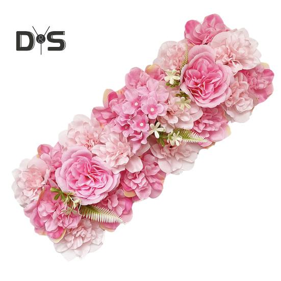 Simulated Flowers Combo Artificial Flowers In Rows Realistic Faux Silk Flowers with Back Frame for DIY Wedding Arch Backdrop Party Decor
