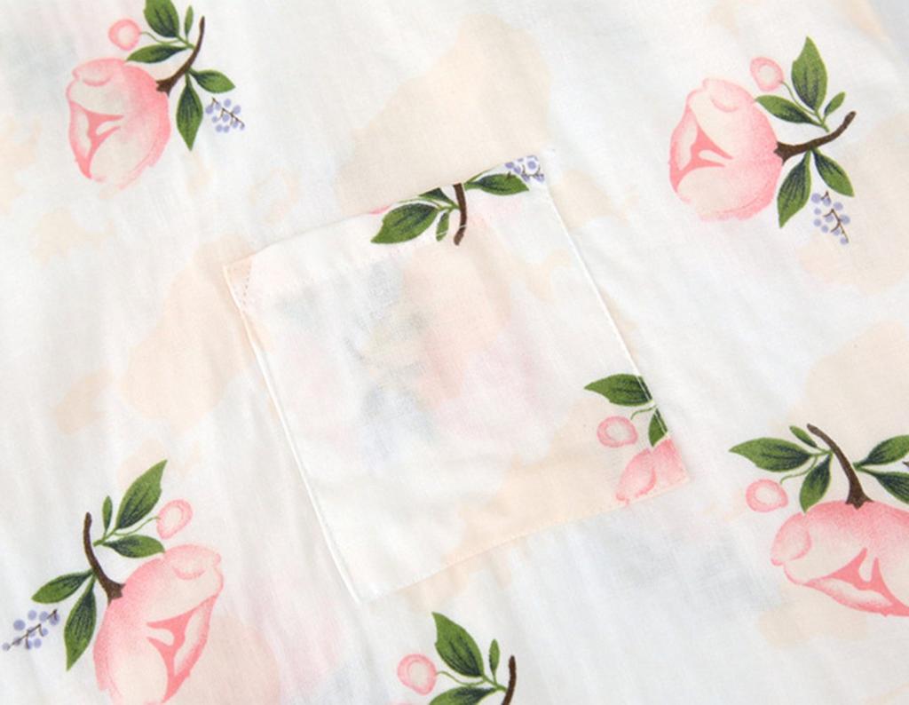 Sugofi Yukata Japanese Loungewear for Ryokan Floral 3 Suitable for Nursing Care White Women's Pajamas, Open-Front, Japanese-Style Gauze,