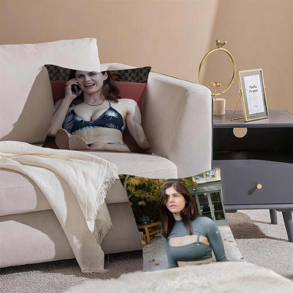 Hollywood Beauty AAlexandra Daddario Cushion Cover Throw Pillow Cover Hidden Button Durable Polyester Chair Cushion