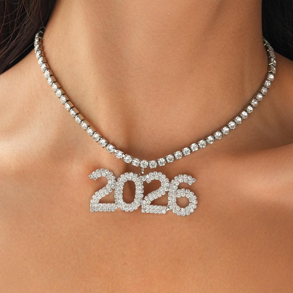 Exaggerated 2026 Jewelry Suit Aesthetic 2026 Necklace Trendy Happy New Year Earrings  Girls