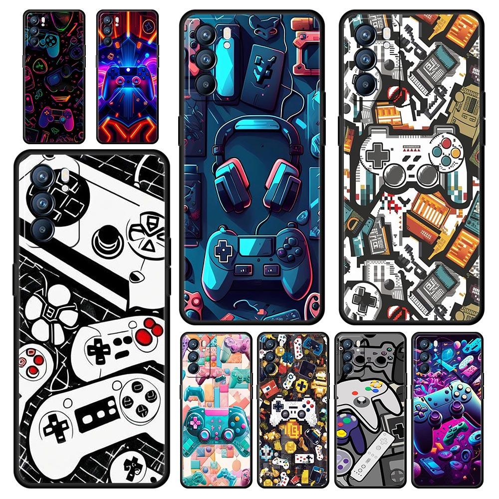 Game Controller Graphic Phone Case For Oppo A17 A31 A54 A57 A78 A79 A98 Find X5 X6 Reno 6 7 8 10 11 12 13 F Pro Soft TPU Cover