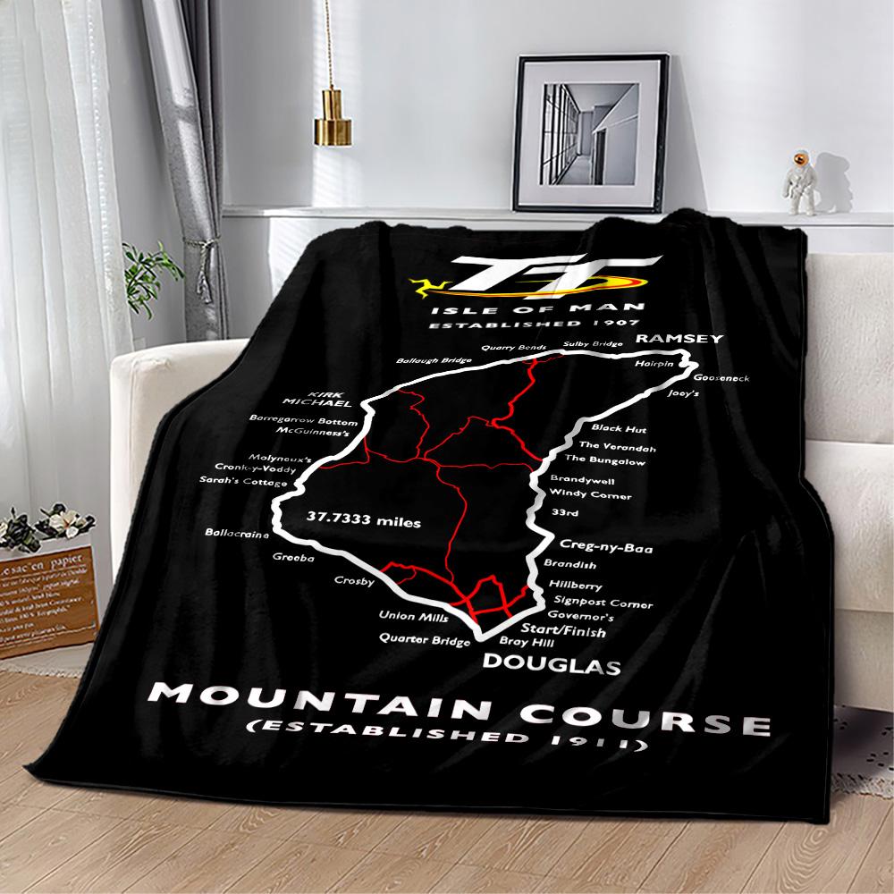 Isle Of Man Tt Race Flannel Blanket-Soft and Suitable for Sofas,Beds,Offices,Travel,All Seasons,Great Gift for Holidays and Birthdays.
