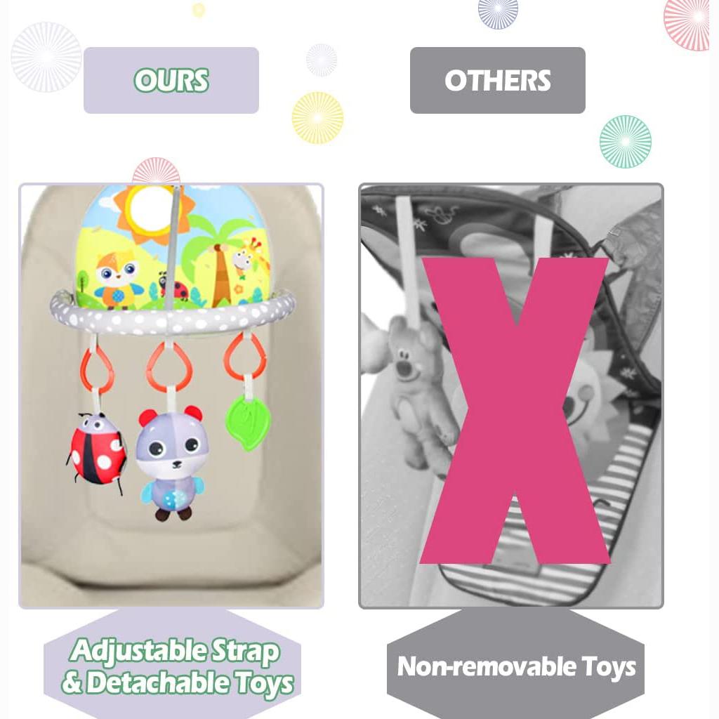 Car Seat Toy, Rear Car Seat Hanging Toys, Kick and Play Activity Center for Rear and Forward Facing,Easier Drive, Baby’s Travel Companion for Newborn