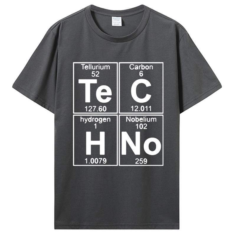 New Funny Graphic T Shirt Mens Te C H No Techno Pop Music Short Sleeved Tees Tshirt Cotton O-Neck Hip Hop Unisex Top Oversized