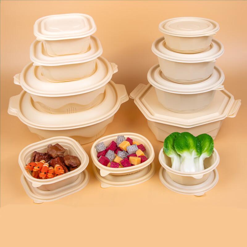 Eco-Friendly Degradable Corn Starch Square Takeout Containers
