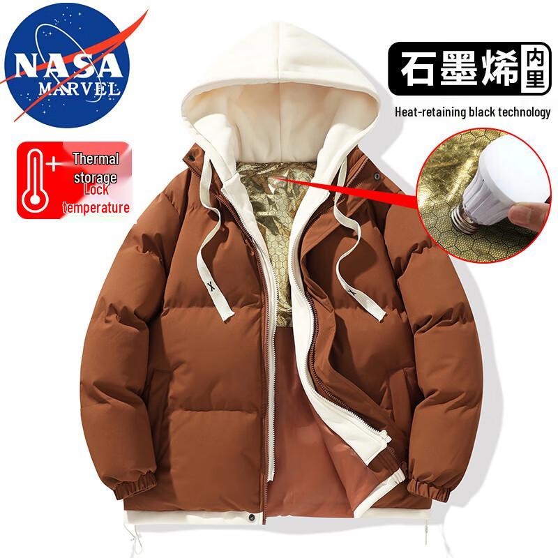 NASA MARVEL Men's Hooded Padded Puffer Jacket
