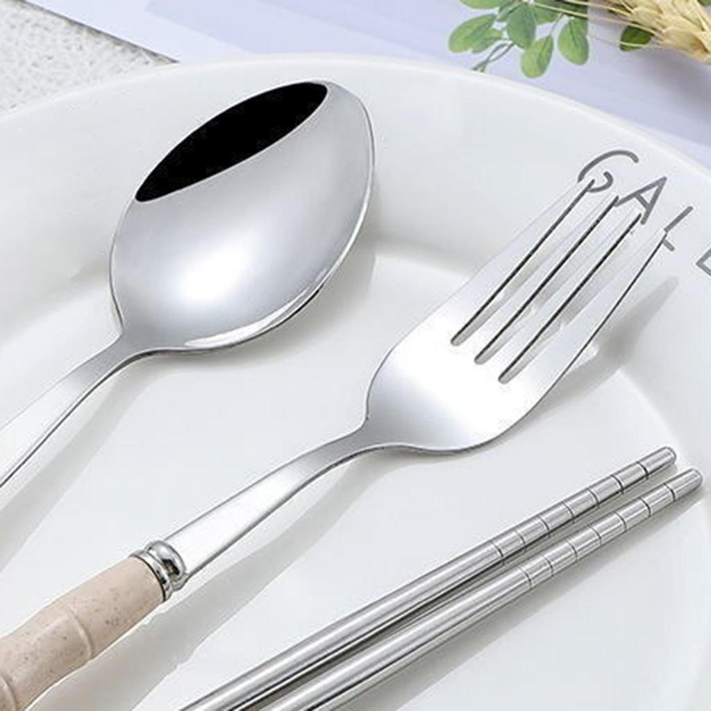 Tableware Set Portable Cutlery Set Dinnerware Set 3Pcs Stainless Steel Knife Fork Spoon Travel Flatware Sets With Box