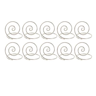 10Pcs Table Number Holder Round Metal Cute Appearance Easy Clean Iron Material Desktop Picture Clips Card Holder Clips