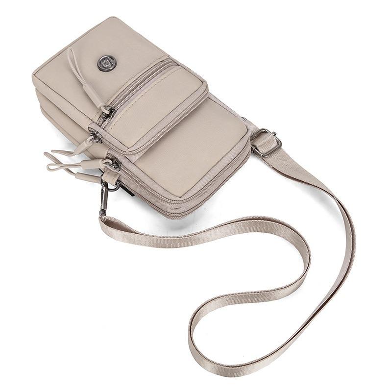 Women’s Mini Crossbody Phone Bag Waterproof Nylon Shoulder Bag Multi Pocket Small Messenger Purse Lightweight Travel Handbag