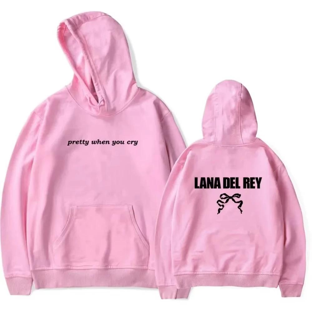Lana Del Rey Pretty When You Cry Merch Hoodies Printed Winter Fall Hoodies Casual Round Neck Streetwear Woman Clothing