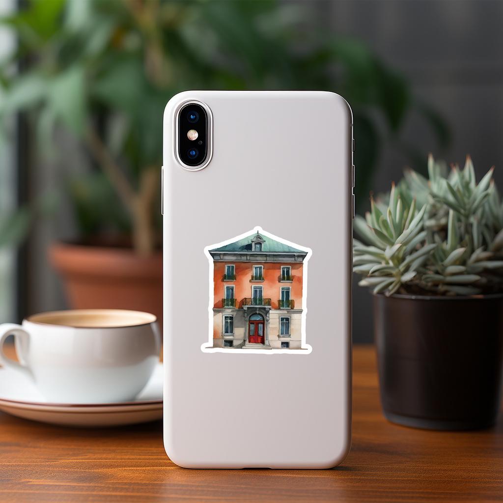50 Sheets of Architectural Series Graffiti Stickers for Mobile Phones and Computers, Waterproof Decorative Stickers, Creative DIY Stationery Stickers