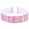 Chic Style Women Multirow 6 Layers Holographic Wide Choker Necklace Club Party