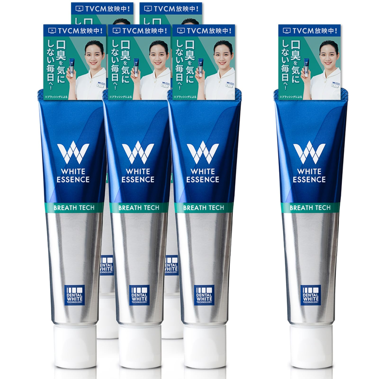 

Зубная паста White Essence Breath Tech с травяным мятным вкусом для профилактики неприятного запаха изо рта Tech 6 [квази-лекарство], (Бутылки для дыхания)